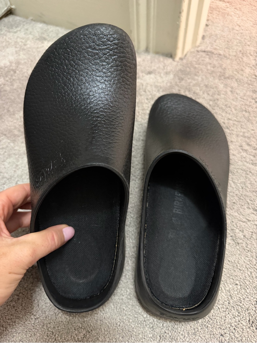 Birkenstock Black Super Birki Clogs, size 38